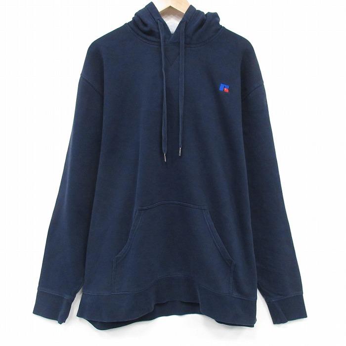 XL/古着 ラッセル 長袖 スウェット パーカー メンズ ワンポイントロゴ