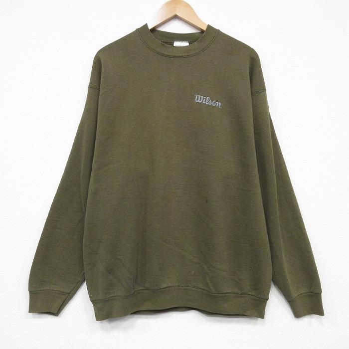 XL/古着 ウィルソン 長袖 スウェット メンズ 90年代 90s ワンポイント