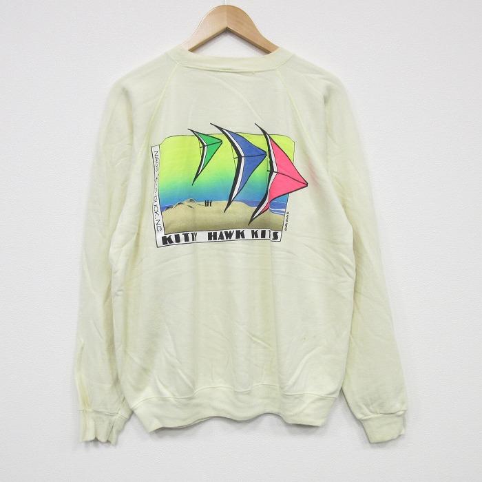 XL/古着 ヘインズ 長袖 スウェット メンズ 80年代 80s ハングライダー