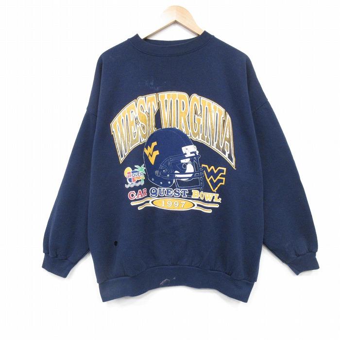 XL/古着 長袖 スウェット メンズ 90年代 90s ウエストバージニア