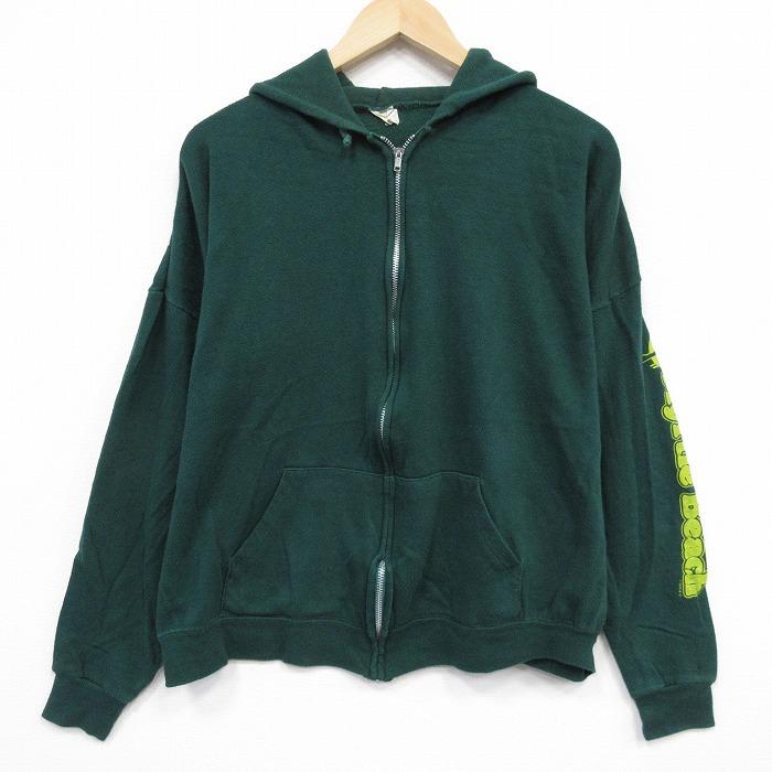 XL/古着 長袖 フルジップ スウェット パーカー メンズ 80年代 80s