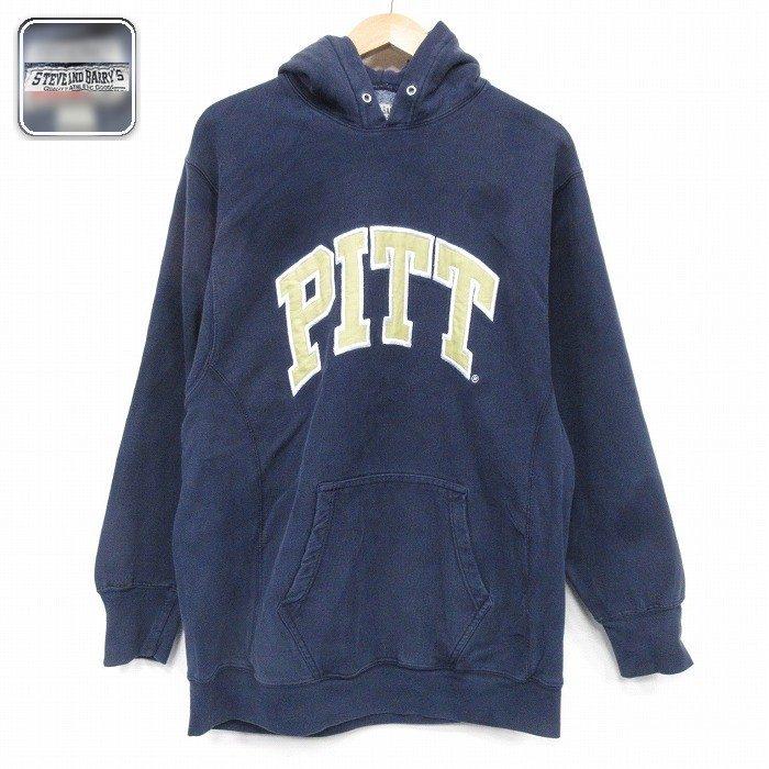 L/古着 STEVE&BARRYS 長袖 スウェット パーカー メンズ PITT 紺 