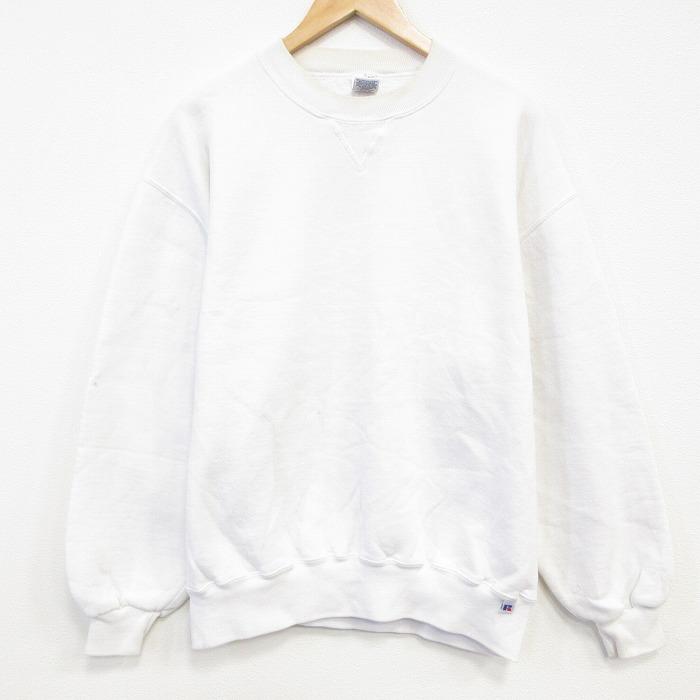 L/古着 ラッセル 長袖 スウェット メンズ 00年代 00s 無地 クルー