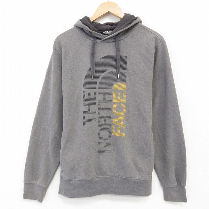 L/古着 ノースフェイス 長袖 スウェット パーカー メンズ ビッグロゴ