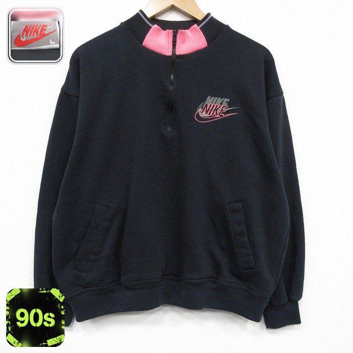 NIKE（ナイキ） XL/古着 長袖 ハーフジップ スウェット メンズ 90年代 