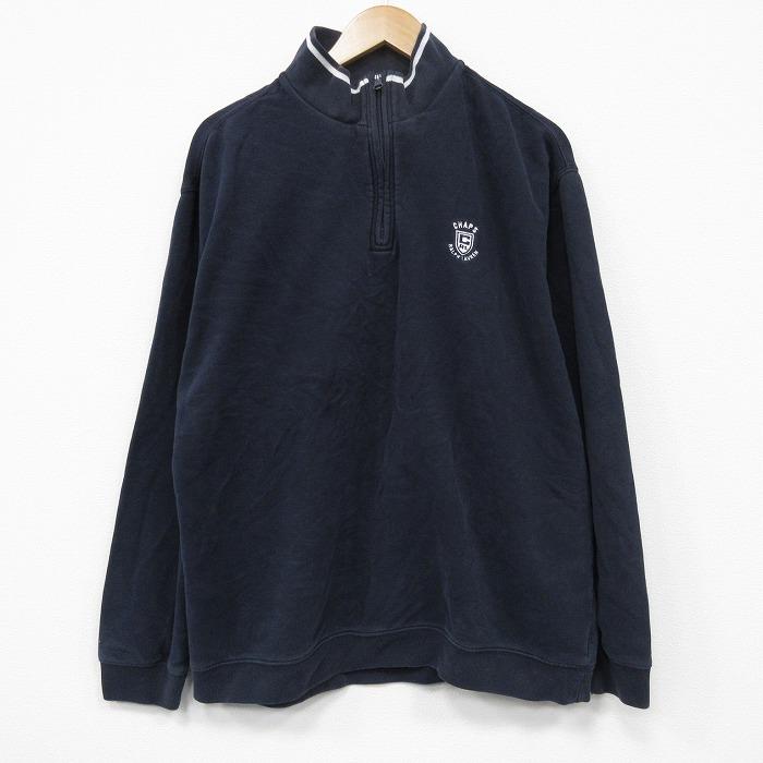90s Ralph Lauren ハーフジップスウェット リバース XL POLO RALPH LAUREN（ポロ・ラルフローレン） XL/古着 ラルフローレン