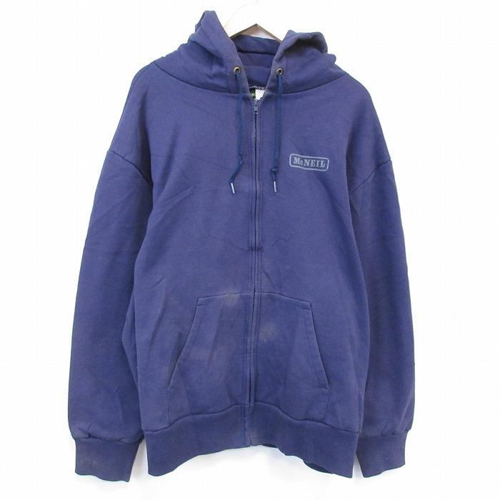 XL/古着 キャンバー 長袖 フルジップ スウェット パーカー メンズ 90
