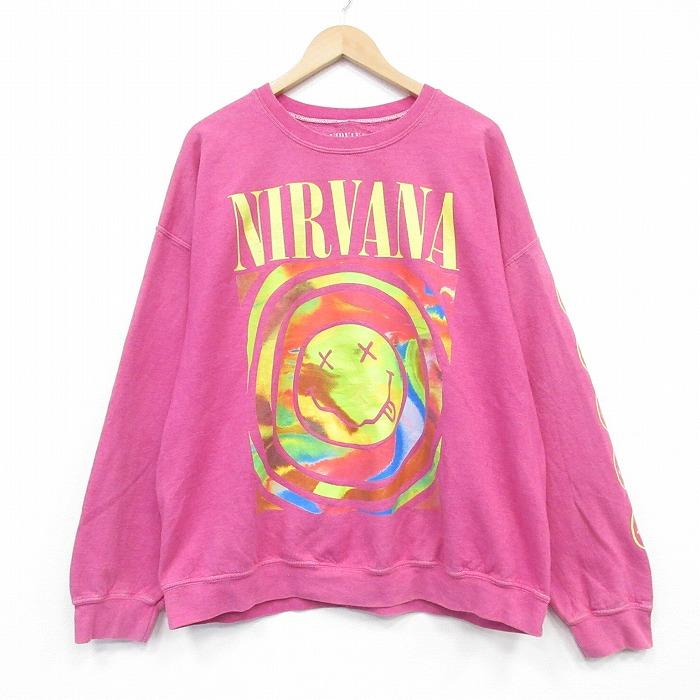 【XL】超美品 jawbreaker nirvana着用 古着 バンドT 長袖 XL/古着 長袖 ロック バンド スウェット メンズ ニルバーナ