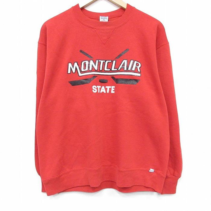 L/古着 ラッセル 長袖 スウェット メンズ 90年代 90s ホッケー クルーネック USA製 レッド 26may22 L/古着 ラッセル 長袖 スウェット メンズ 90年代 90s ホッケー クルー