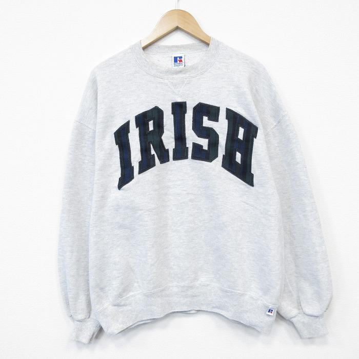 XL/古着 ラッセル 長袖 スウェット メンズ 90年代 90s IRISH クルー