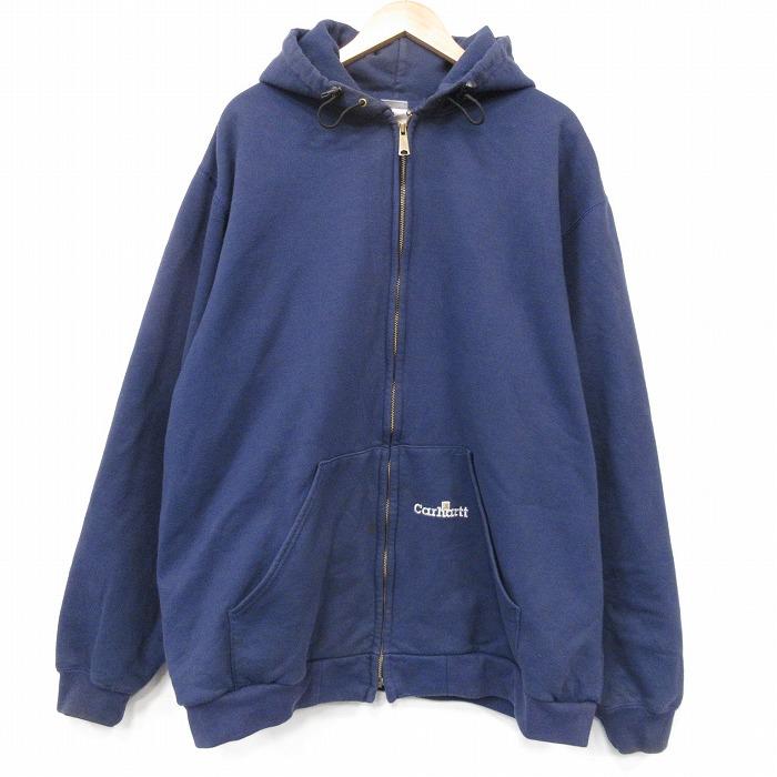 XL/古着 長袖 フルジップ スウェット パーカー メンズ 90年代 90s ワンポイントロゴ 大きいサイズ ネイビー 内側メッシュ【spe】 26jul04 XL/古着 長袖 フルジップ スウェット パーカー メンズ 90年代 90s ワン