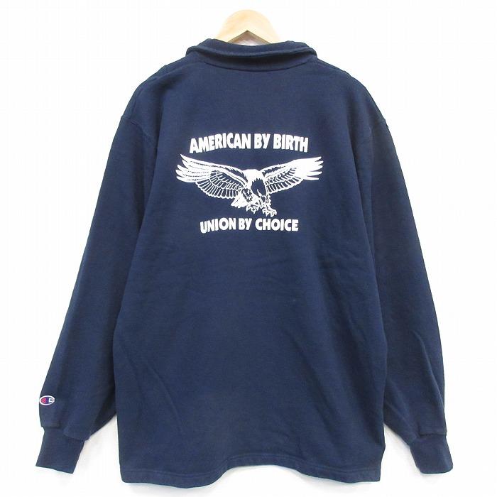 Champion（チャンピオン） XL/古着 長袖 ハーフジップ スウェット