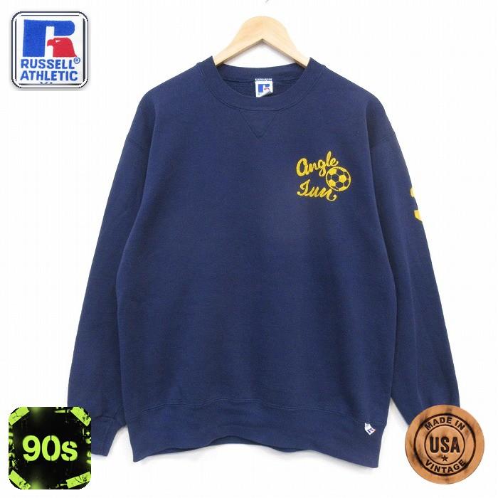 L/古着 ラッセル 長袖 スウェット メンズ 90年代 90s サッカー クルー