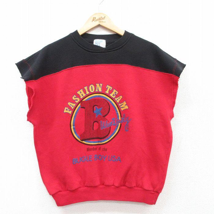 L/古着 ビューグルボーイ 半袖 スウェット メンズ 90s