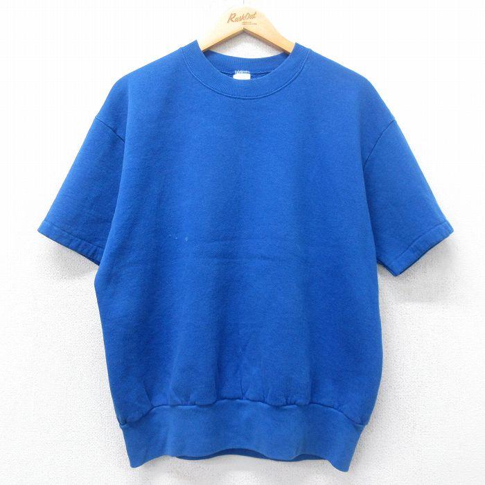 vintage フェード 半袖 スウェット 60s Unknownハーフジップ モンスター？プリント半袖スウェット