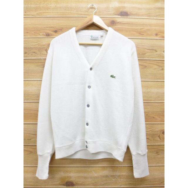L 古着 ニット カーディガン ラコステ Lacoste ロゴ 白 ホワイト 18sep11 中古 メンズ トップス Swtr1807 古着屋rushout 通販 Yahoo ショッピング