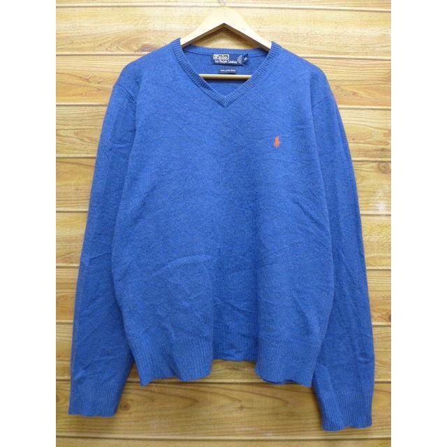 Xl 古着 セーター ラルフローレン Ralph Lauren ロゴ ラムウール 青 ブルー 18oct23 中古 メンズ ニット トップス Swtr 古着屋rushout 通販 Yahoo ショッピング