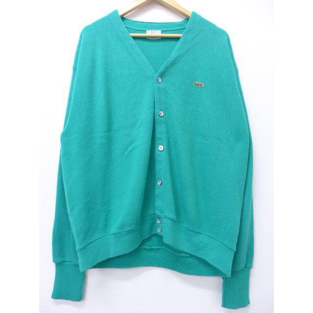 Xl 古着 ニット カーディガン ラコステ Lacoste ロゴ 緑系 グリーン 18dec17 中古 メンズ トップス Swtr 古着屋rushout 通販 Yahoo ショッピング