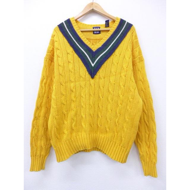 L 古着 セーター ギャップ Gap コットン 黄 イエロー Spe 19feb14 中古 メンズ ニット トップス Swtr 古着屋rushout 通販 Yahoo ショッピング