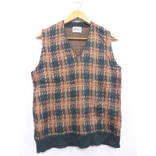 S 古着 ニット ベスト ウール 緑他 グリーン オーバー チェック 19feb21 中古 メンズ トップス Swtr 古着屋rushout 通販 Yahoo ショッピング