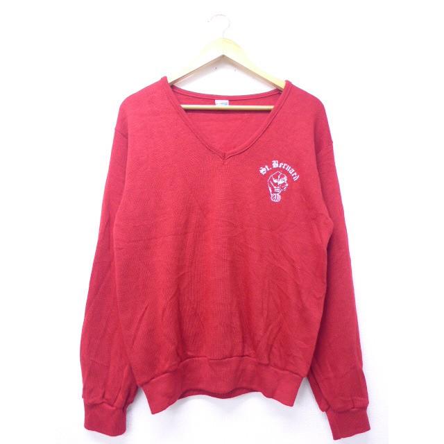 S 古着 長袖 ビンテージ ブランド セーター チャンピオン Champion セントバーナード Vネック 赤 レッド 19oct21 中古 メンズ ニット トップス Swtr 古着屋rushout 通販 Yahoo ショッピング