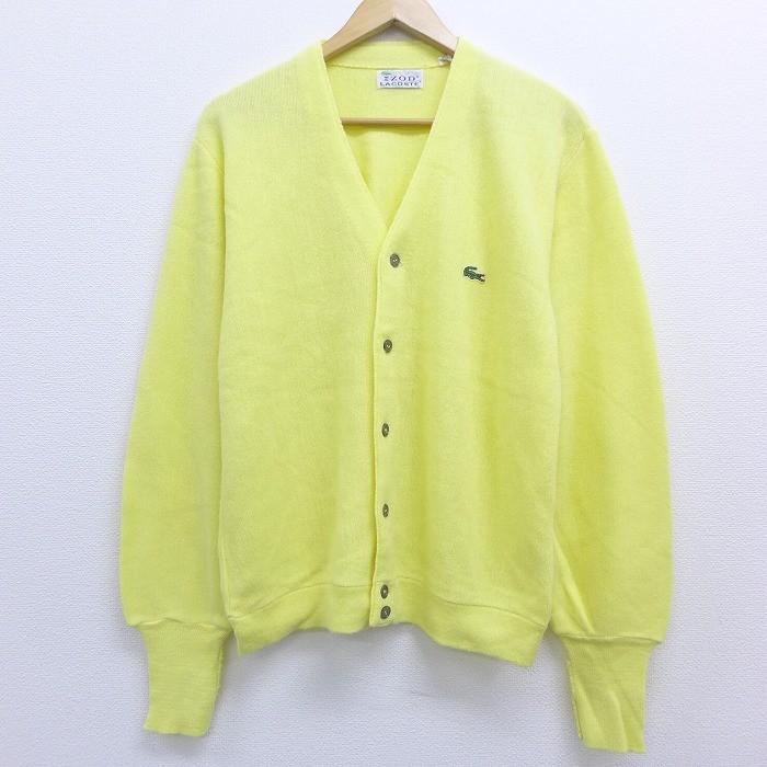 イエロー系 L日本人気超絶の Lacoste ラコステ カーディガン 4 黄色 レディース メンズ カーディガン ボレロ トップスイエロー系l Www Marengoef Com