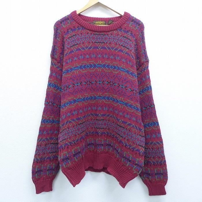 L 古着 長袖 セーター 90s エディーバウアー コットン クルーネック エンジ Spe 19nov21 中古 メンズ ニット トップス Swtr 古着屋rushout 通販 Yahoo ショッピング