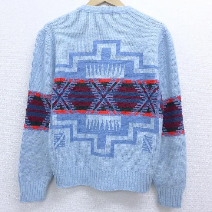 S 古着 長袖 セーター 80s ネイティブ柄 クルーネック 水色 19nov26 中古 メンズ ニット トップス Swtr 古着屋rushout 通販 Yahoo ショッピング