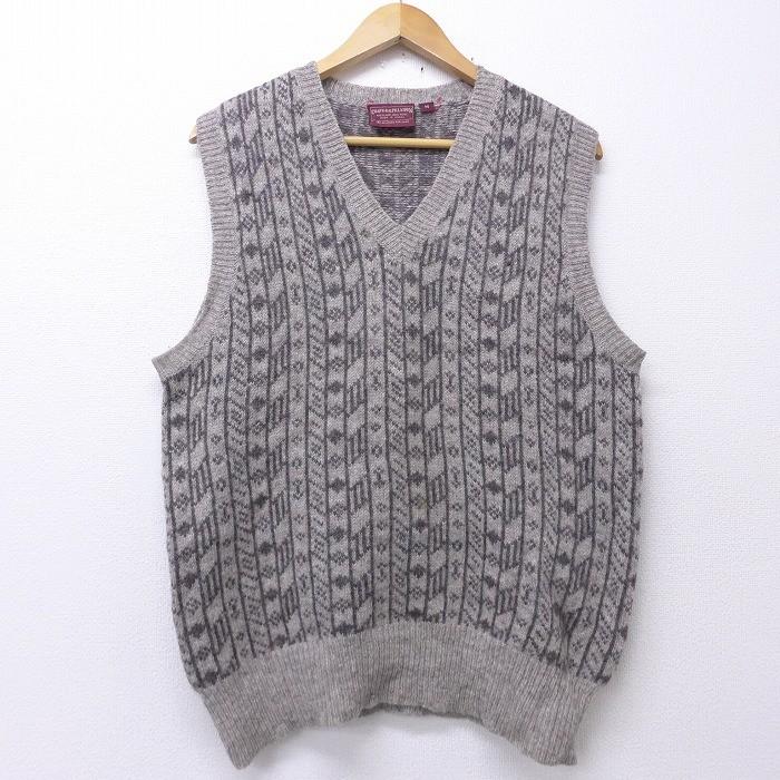 M 古着 ブランド ニット ベスト 90s ラルフローレン Ralph Lauren チャップス シェットランドウール Vネック グレー他 19nov26 中古 メンズ トップス Swtr 古着屋rushout 通販 Yahoo ショッピング