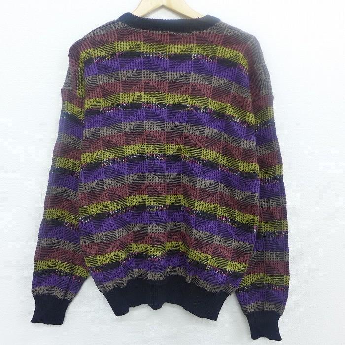 L 古着 長袖 セーター 90s クルーネック 紫他 パープル 19dec12 中古 メンズ ニット トップス Swtr 古着屋rushout 通販 Yahoo ショッピング