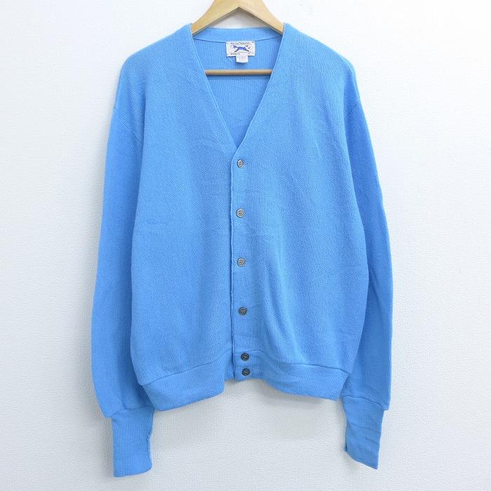 Xl 古着 長袖 ニット カーディガン 80s Jcペニー フォックス 水色 sep03 中古 メンズ トップス Swtr 古着屋rushout 通販 Yahoo ショッピング