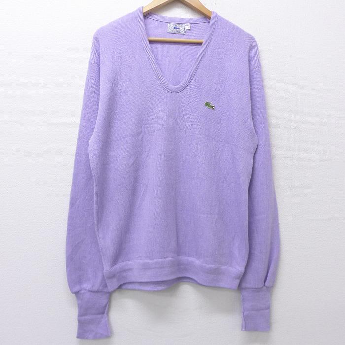 L/古着 長袖 ブランド セーター 90s IZOD ラコステ LACOSTE ワン