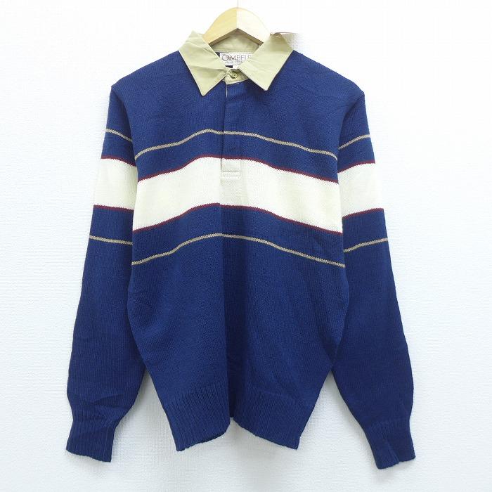 S 古着 長袖 セーター 80s 襟付き デッドストック 紺他 ネイビー sep08 中古 メンズ ニット トップス Swtr 古着屋rushout 通販 Yahoo ショッピング