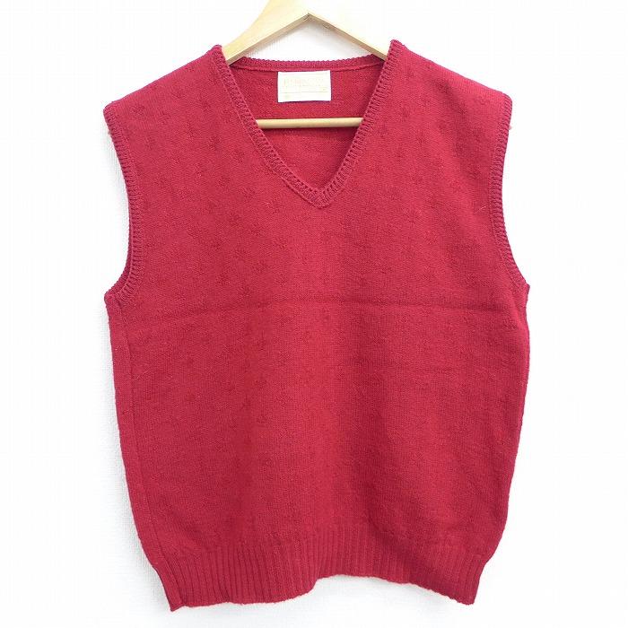 S 古着 ニット ベスト 80s ペンドルトン Pendleton ウール Vネック 赤 レッド sep09 中古 メンズ トップス Swtr0737 古着屋rushout 通販 Yahoo ショッピング