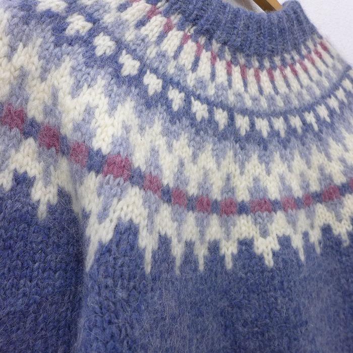 M 古着 長袖 ノルディック セーター ロパペイサ ウール クルーネック 紺他 ネイビー sep14 中古 メンズ ニット トップス Swtr 古着屋rushout 通販 Yahoo ショッピング