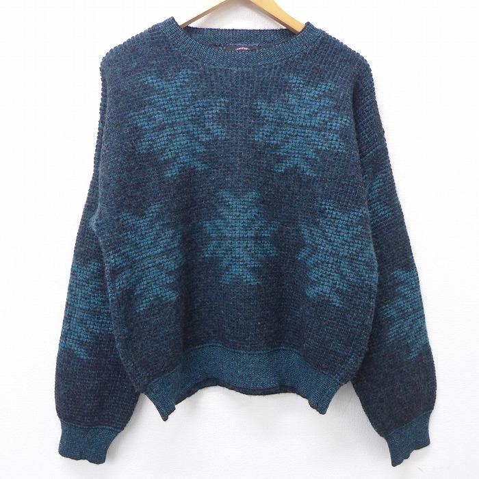 L 古着 長袖 セーター 90s ジャンセン ウール クルーネック 緑他 グリーン sep14 中古 メンズ ニット トップス Swtr 古着屋rushout 通販 Yahoo ショッピング