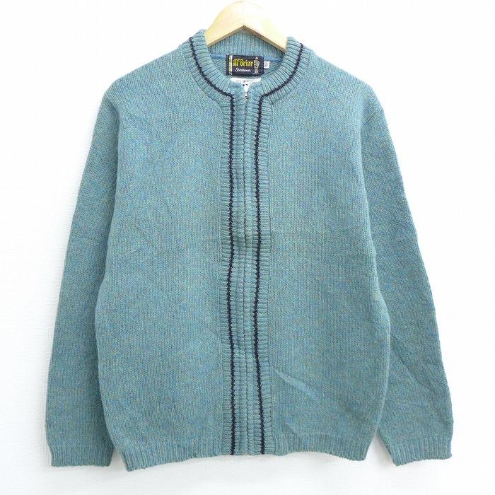 M 古着 長袖 ビンテージ ニット カーディガン 60s ウール 青緑 sep15 中古 メンズ トップス Swtr 古着屋rushout 通販 Yahoo ショッピング