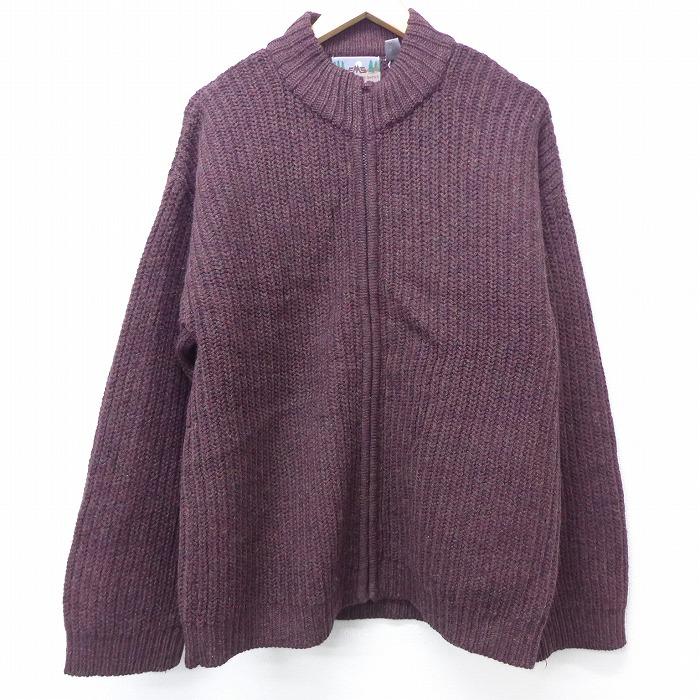 L 古着 長袖 ニット カーディガン 00s Ems ウール ハイネック モックネック エンジ sep16 中古 メンズ トップス Swtr0744 古着屋rushout 通販 Yahoo ショッピング