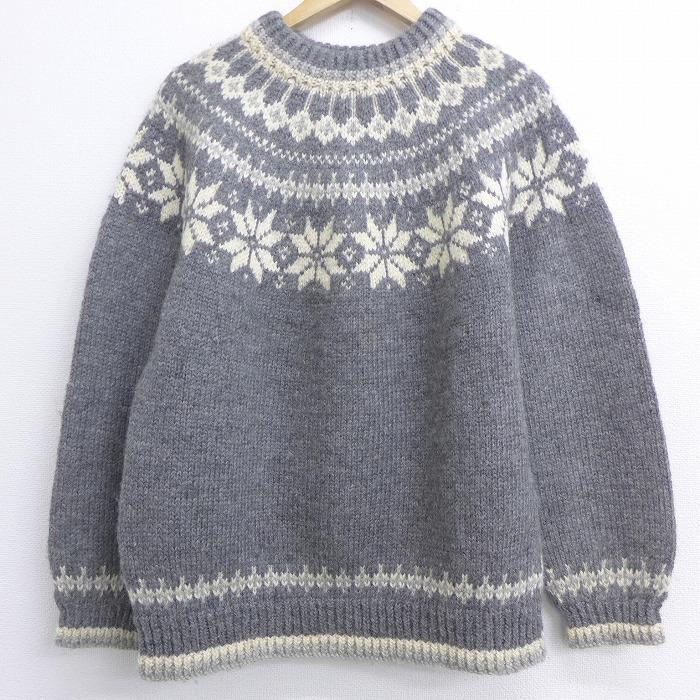 M 古着 長袖 ノルディック セーター ダーレーオブノルウェー 雪柄 ロパペイサ ウール クルーネック ラグラン グレー他 sep17 中古 メンズ ニット トップス Swtr 古着屋rushout 通販 Yahoo ショッピング