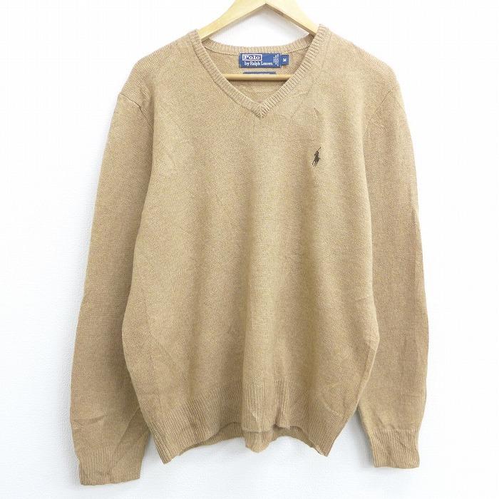 L 古着 長袖 ブランド セーター 90s ラルフローレン Ralph Lauren ワンポイントロゴ ウール Vネック ベージュ カーキ sep21 中古 メンズ ニット トップス Swtr 古着屋rushout 通販 Yahoo ショッピング