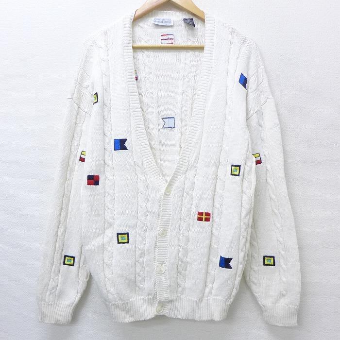 L 古着 長袖 ケーブル ニット カーディガン 00s Vネック 白他 ホワイト Spe sep21 中古 メンズ トップス Swtr 古着屋rushout 通販 Yahoo ショッピング