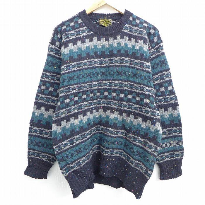 M 古着 長袖 セーター 90s エディーバウアー ウール クルーネック 緑他 グリーン Spe sep25 中古 メンズ ニット トップス Swtr0284 古着屋rushout 通販 Yahoo ショッピング