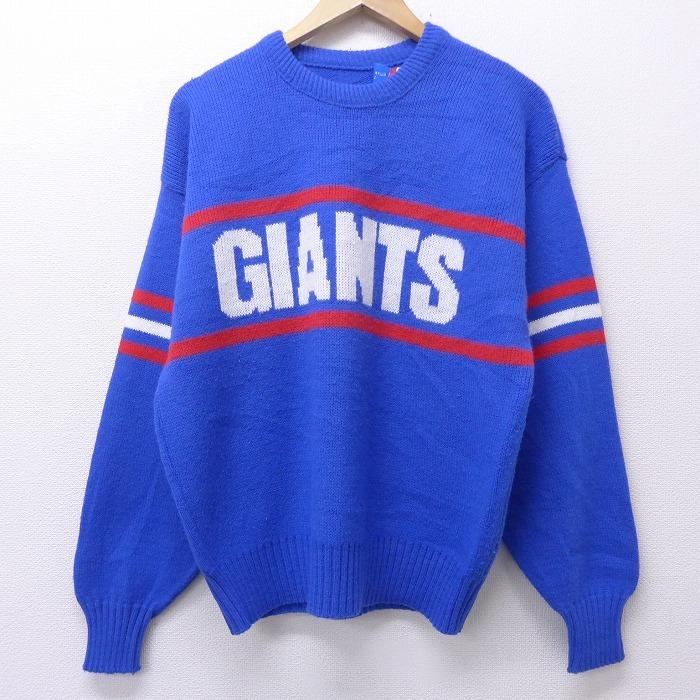M/古着 長袖 セーター 90s NFL ニューヨークジャイアンツ クルーネック 