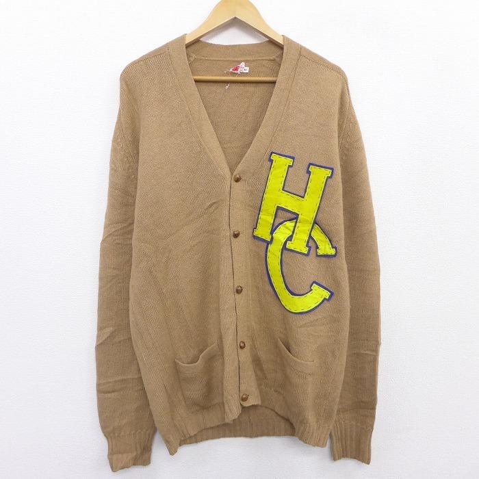 L 古着 長袖 レタード ニット カーディガン 80s サックスフィフスアベニュー Hc ラグラン キャメルヘアー Vネック ベージュ カーキ Spe dec14 中古 メンズ Swtr 古着屋rushout 通販 Yahoo ショッピング