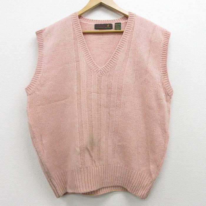 Xl 古着 ニット ベスト 90s シェットランドウール Vネック ピンク 21jan29 中古 メンズ トップス Swtr 古着屋rushout 通販 Yahoo ショッピング