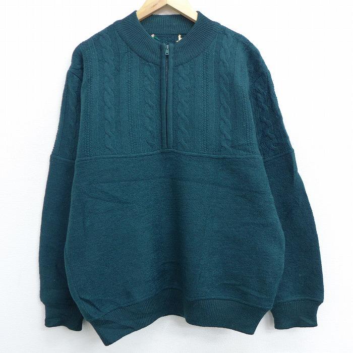 Xl 古着 長袖 ハーフジップ ケーブル セーター 90s エルエルビーン Llbean ウール 緑 グリーン 21feb02 中古 メンズ ニット トップス Swtr1214 古着屋rushout 通販 Yahoo ショッピング