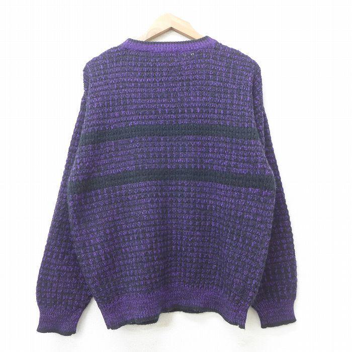 L 古着 長袖 セーター メンズ 90s クルーネック 紫他 パープル 21dec02 中古 ニット トップス Swtr 古着屋rushout 通販 Yahoo ショッピング