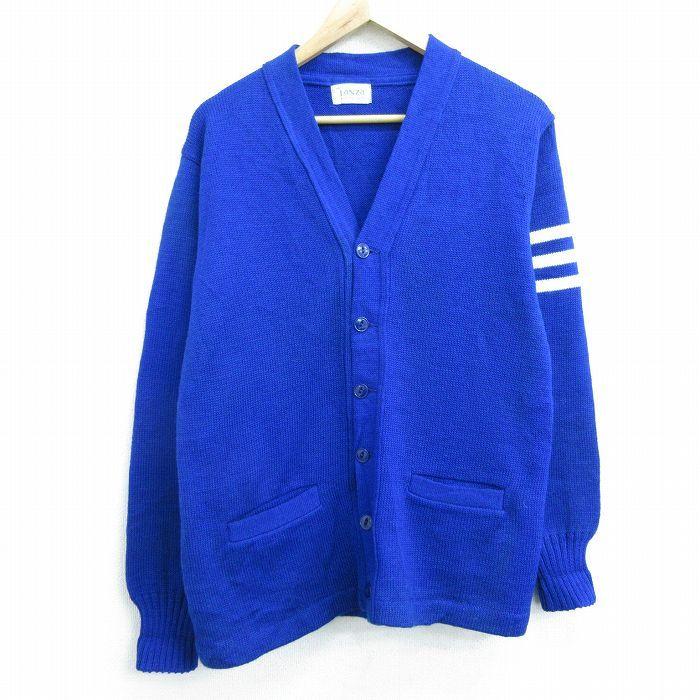 M 古着 長袖 レタード ニット カーディガン メンズ 70s ウール 青他 ブルー 21dec16 中古 トップス Swtr 古着屋rushout 通販 Yahoo ショッピング