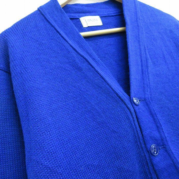 M 古着 長袖 レタード ニット カーディガン メンズ 70s ウール 青他 ブルー 21dec16 中古 トップス Swtr 古着屋rushout 通販 Yahoo ショッピング