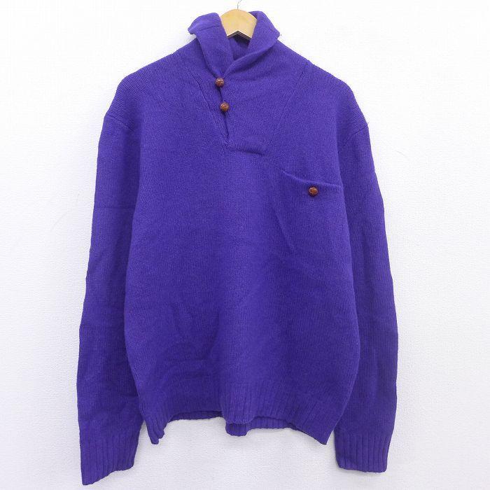 Xl 古着 ラルフローレン Ralph Lauren 長袖 ブランド セーター メンズ ショールカラー 胸ポケット付き ウール 紫 パープル 21dec23 中古 ニット トップス Swtr 古着屋rushout 通販 Yahoo ショッピング